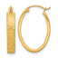 14k Polished Satin Diamond-cut Hoop Earrings