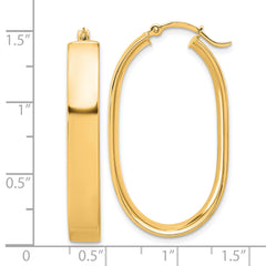 14k Polished Oval Hoop Earrings