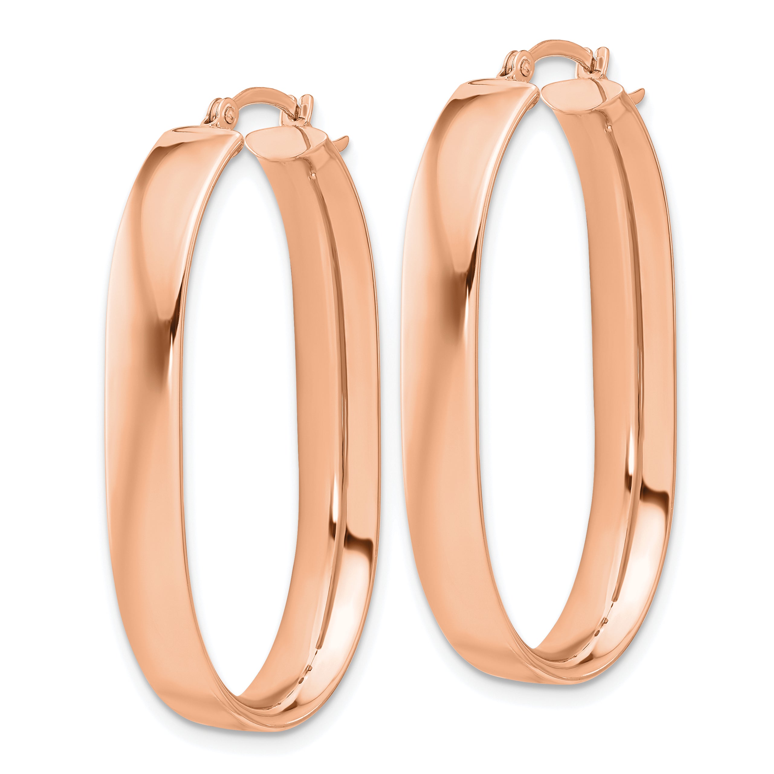 14k Rose Gold Oval Hoop Earrings Secondary image