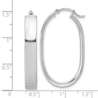 14k White Gold Oval Hoop Earrings