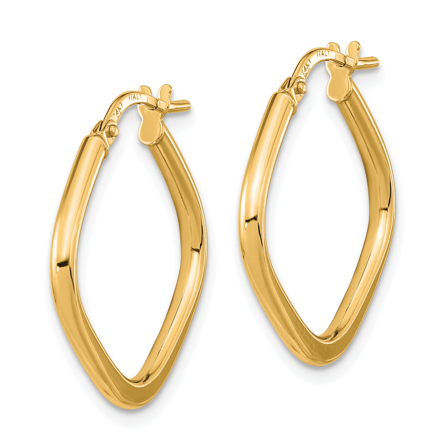 14k Rose Gold Polished Square Hoops Secondary image