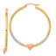 14k Two-tone with White Rhodium D/C Heart Hoop Earrings