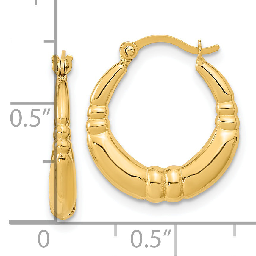 14K Polished Hoop Earrings