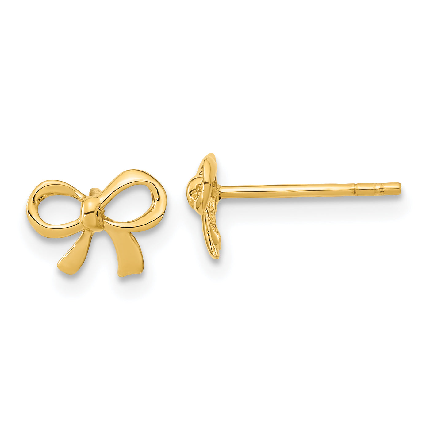 14k Gold Polished Bow Post Earrings Main image