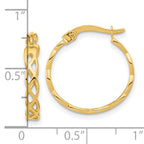 14k Gold Polished Intertwined Filigree Hoop Earrings