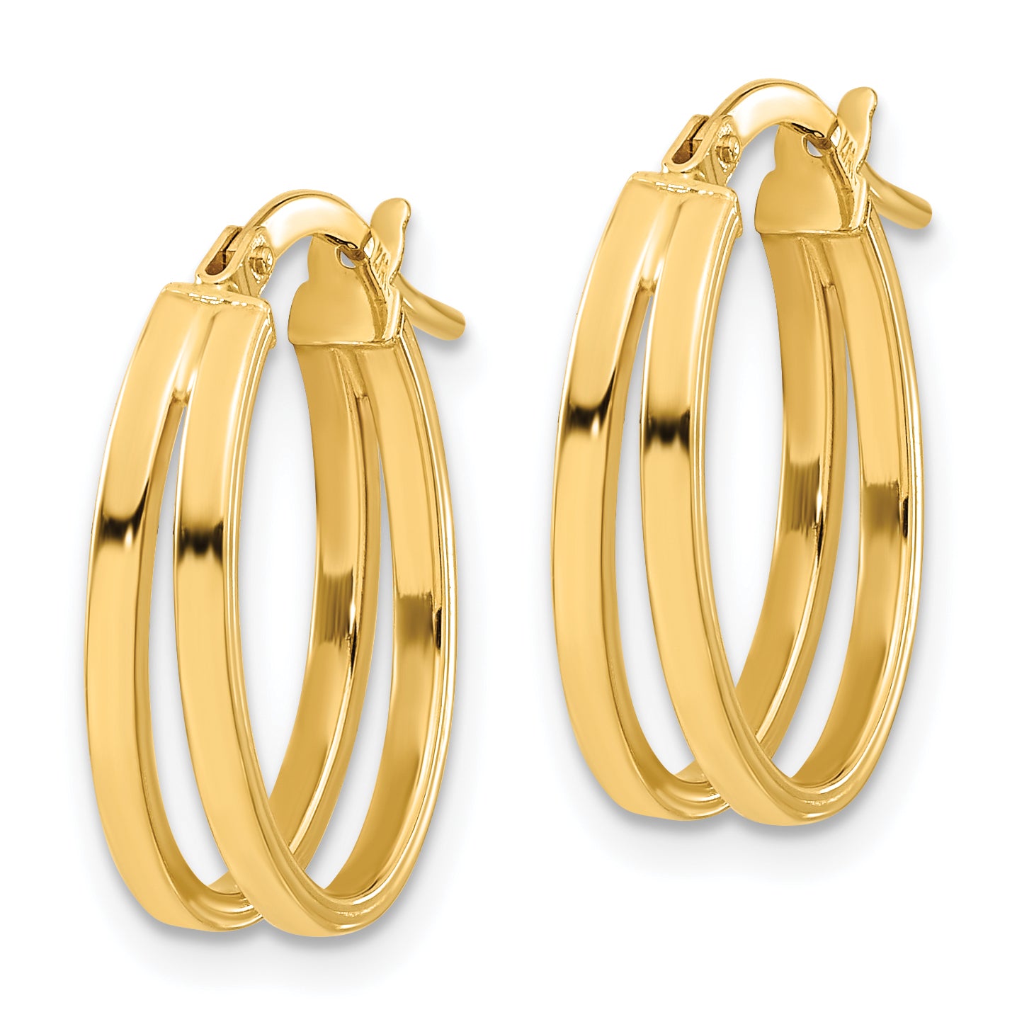 14k Polished Double Hoops Secondary image