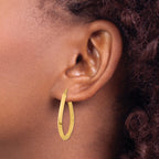 14k Polished 2.75mm Knife Edge Teardrop Shape Hoop Earrings