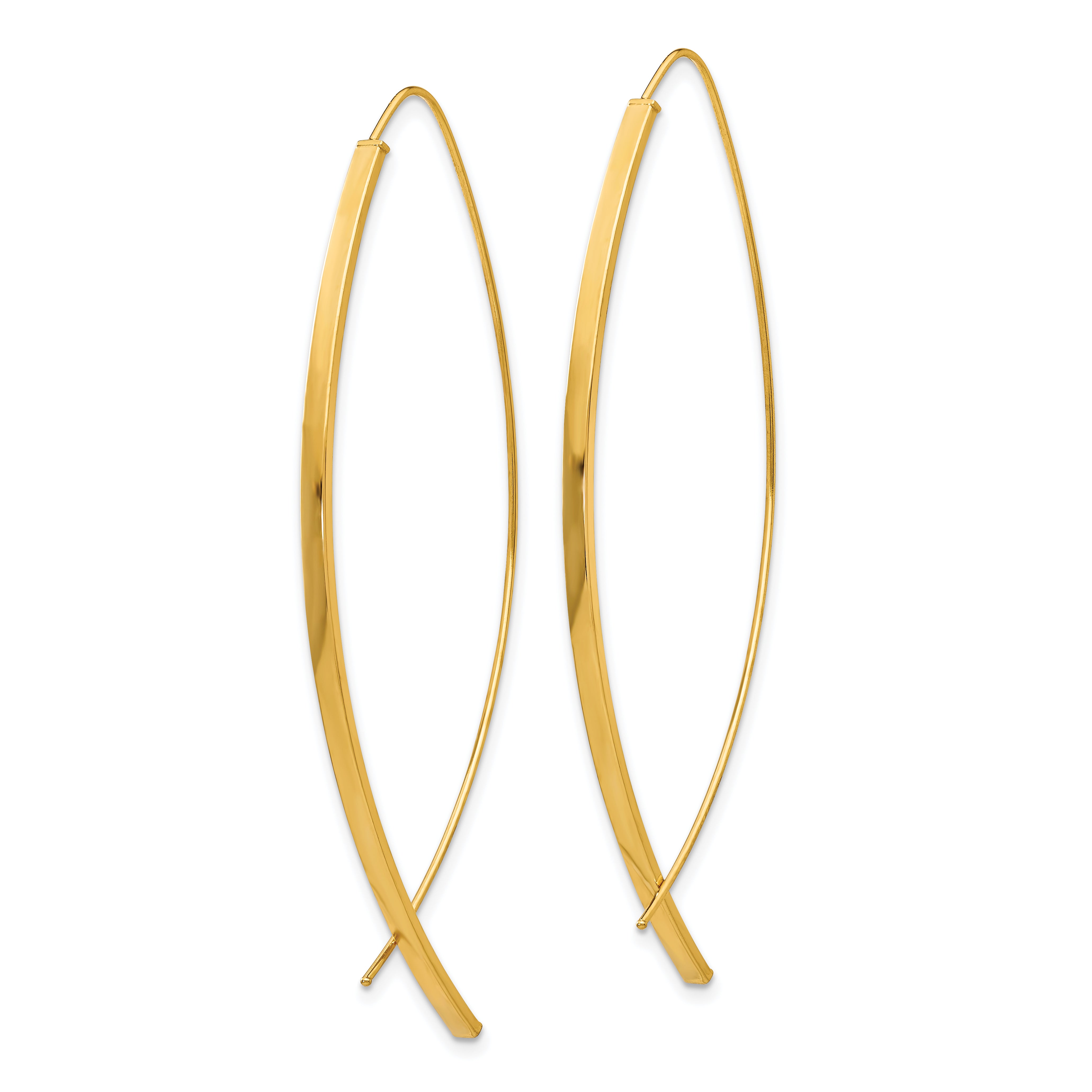 14k 1.75mm Square Tube Wire Threader Earrings