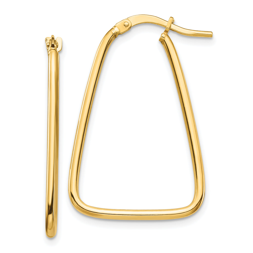14k 1.5mm Polished Triangle Dangle Hoop Earrings