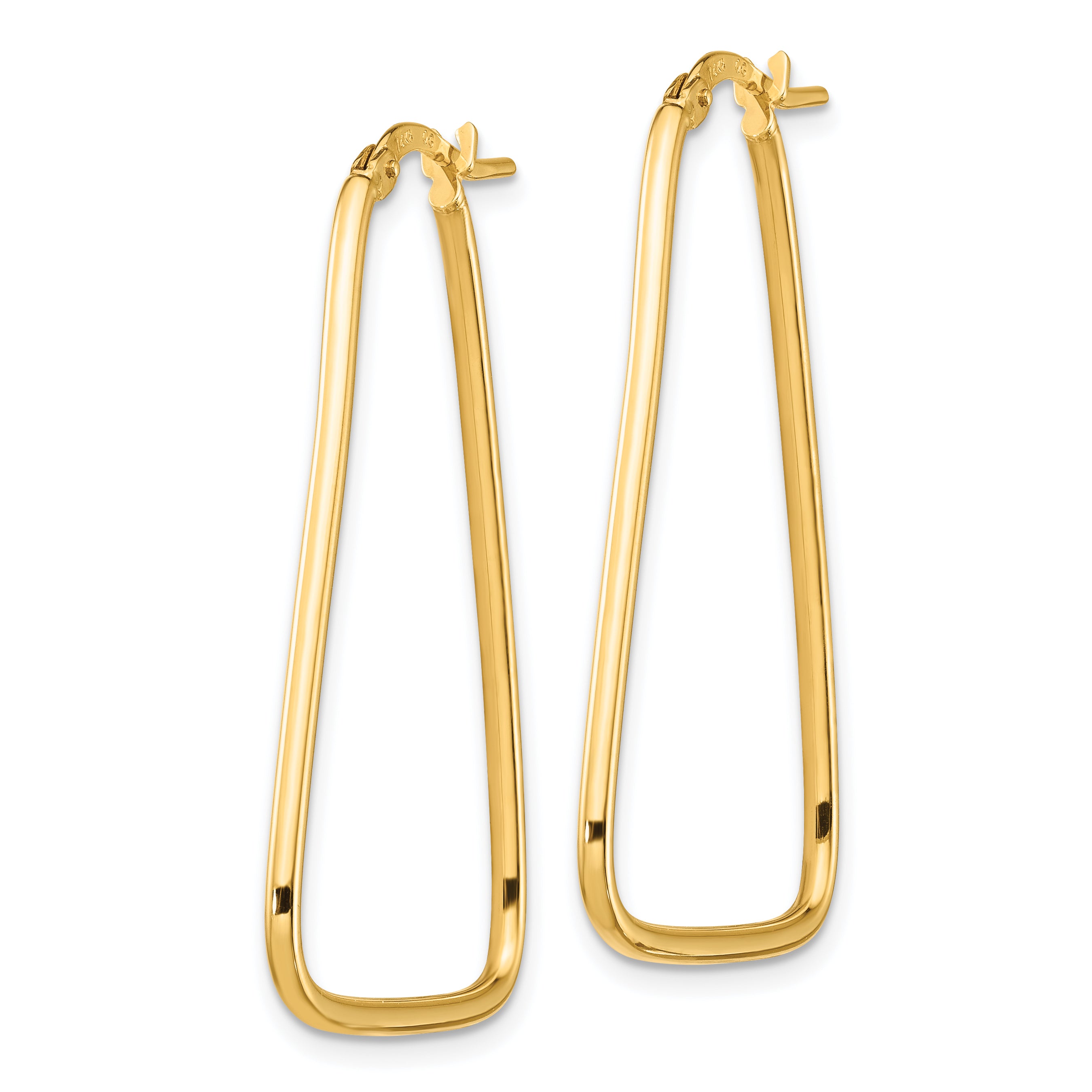 14k 1.5mm Polished Triangle Dangle Hoop Earrings Secondary image