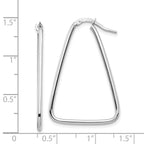 14k 1.5mm White Gold Polished Triangle Dangle Hoop Earrings