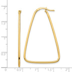 14k 1.5mm Polished Large Triangle Dangle Hoop Earrings
