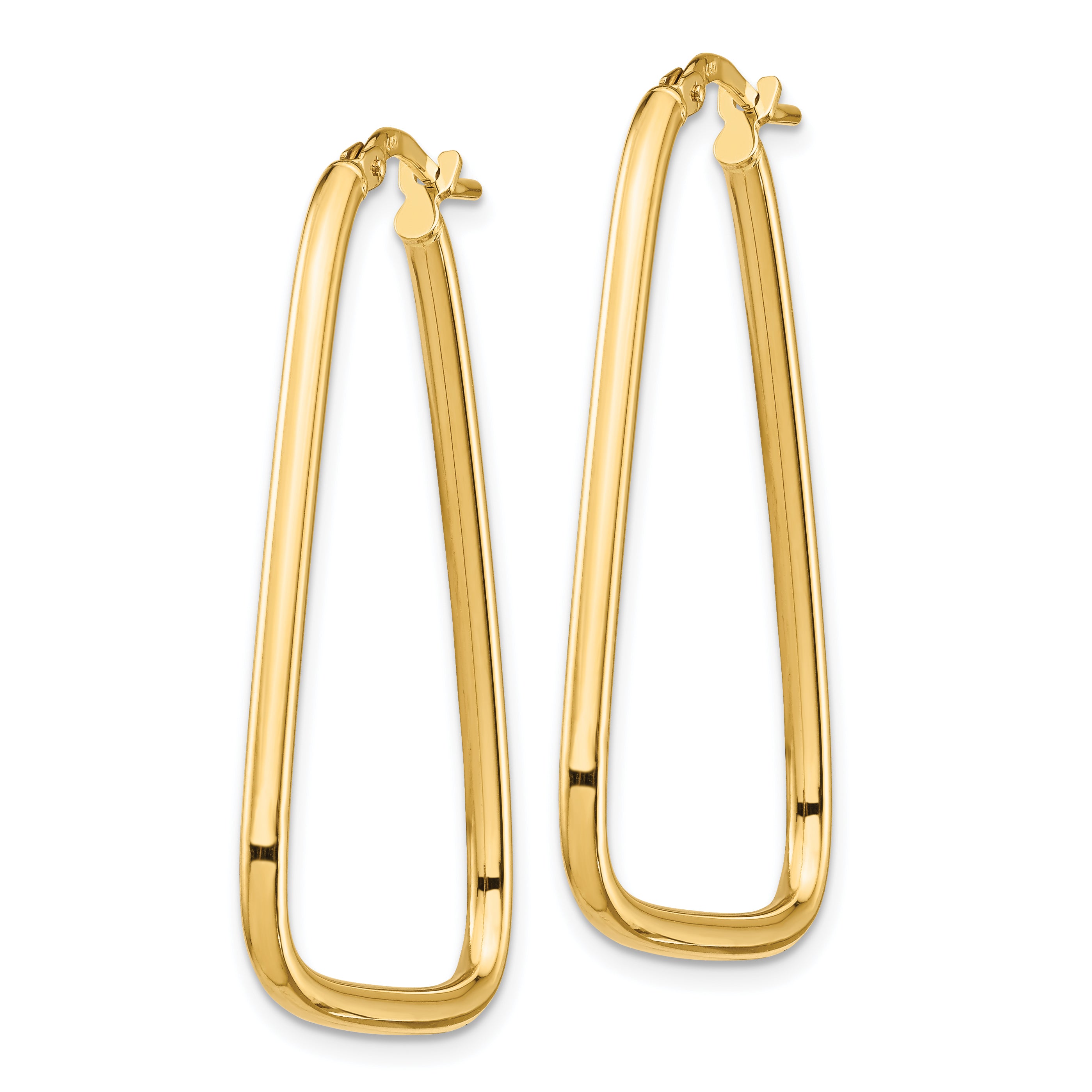 14k 2mm Polished Triangle Hoop Earrings Secondary image