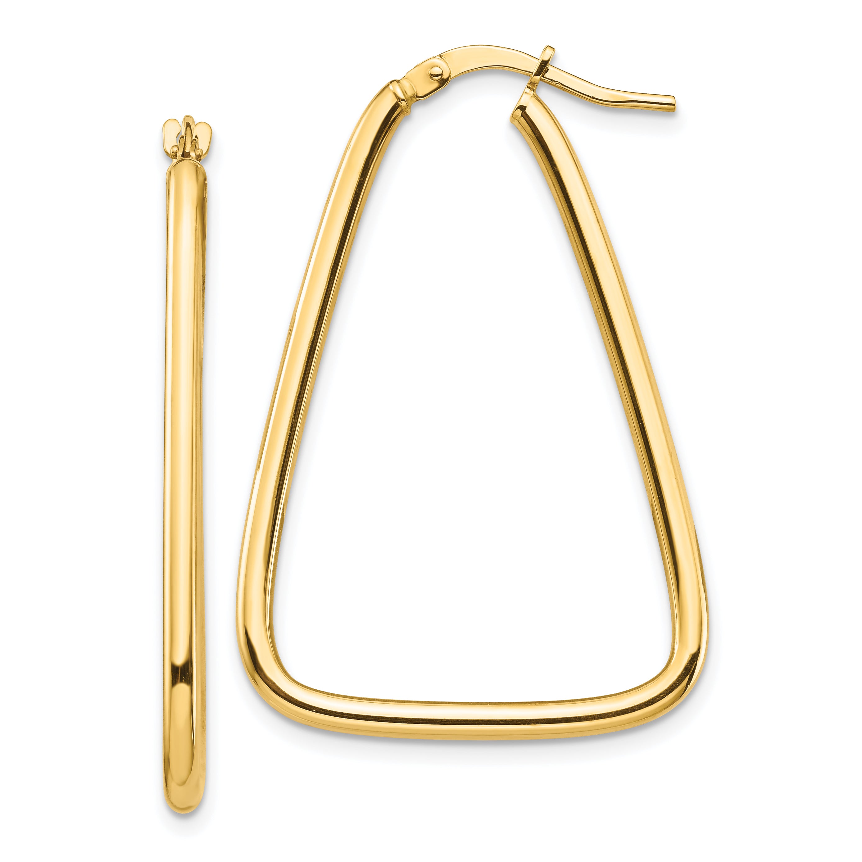 14k 2mm Polished Triangle Hoop Earrings Main image