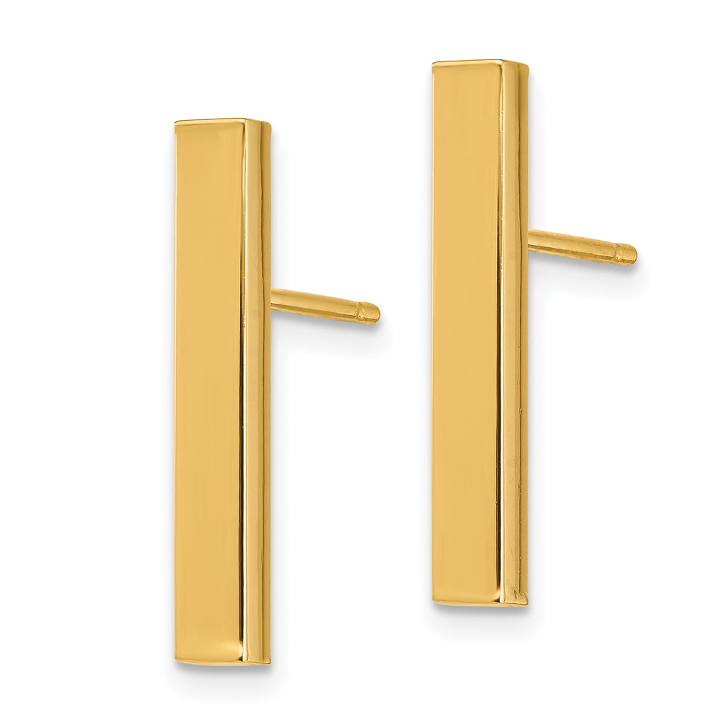 14k Polished 3mm Post Earrings