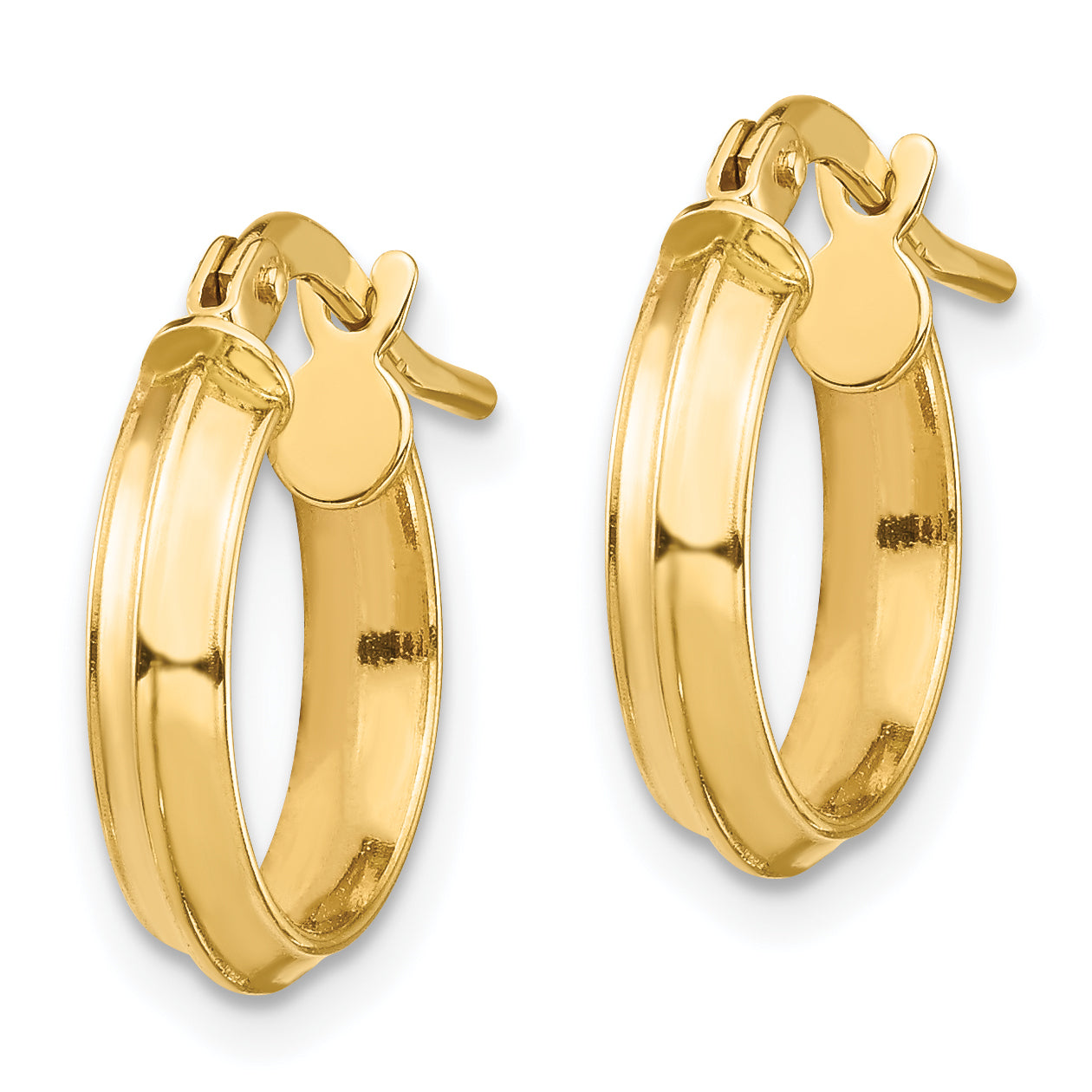 14k Polished Small 3mm Hoop Earrings