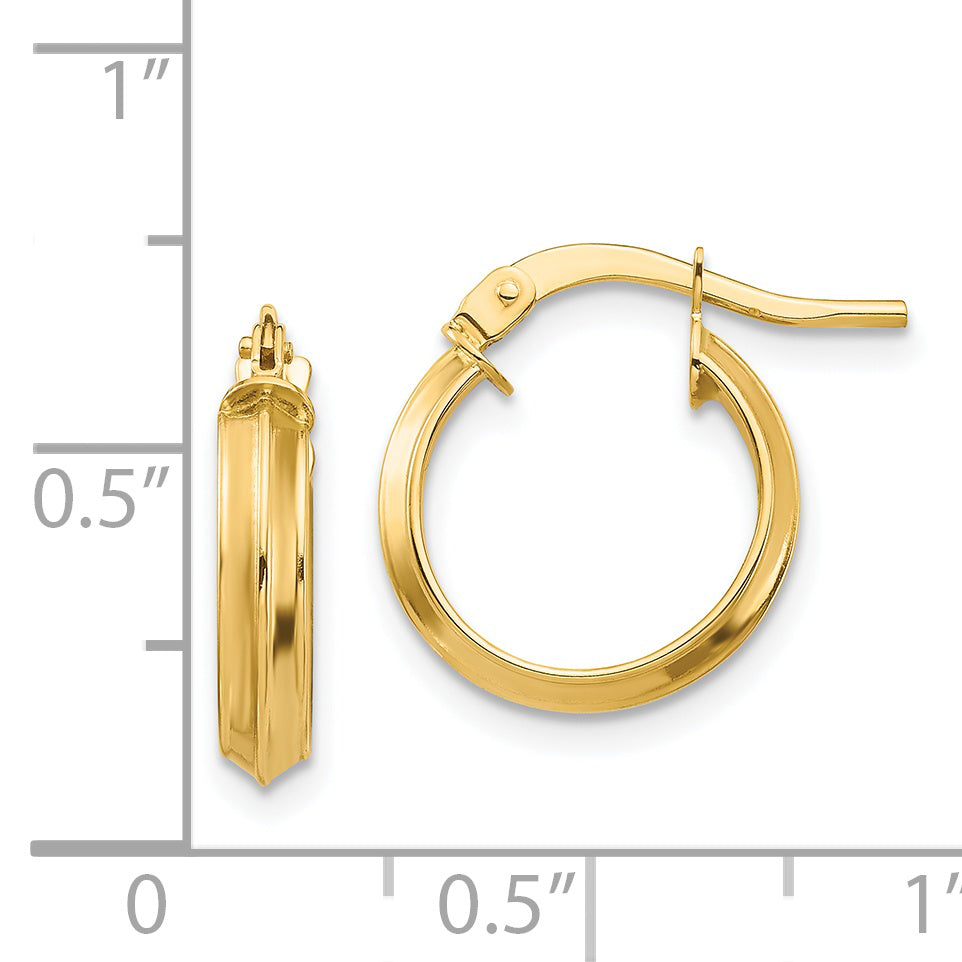 14k Polished Small 3mm Hoop Earrings