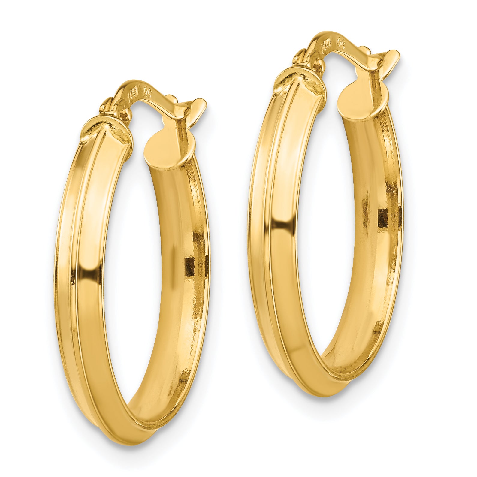 14k Polished Medium 3mm Hoop Earrings Secondary image