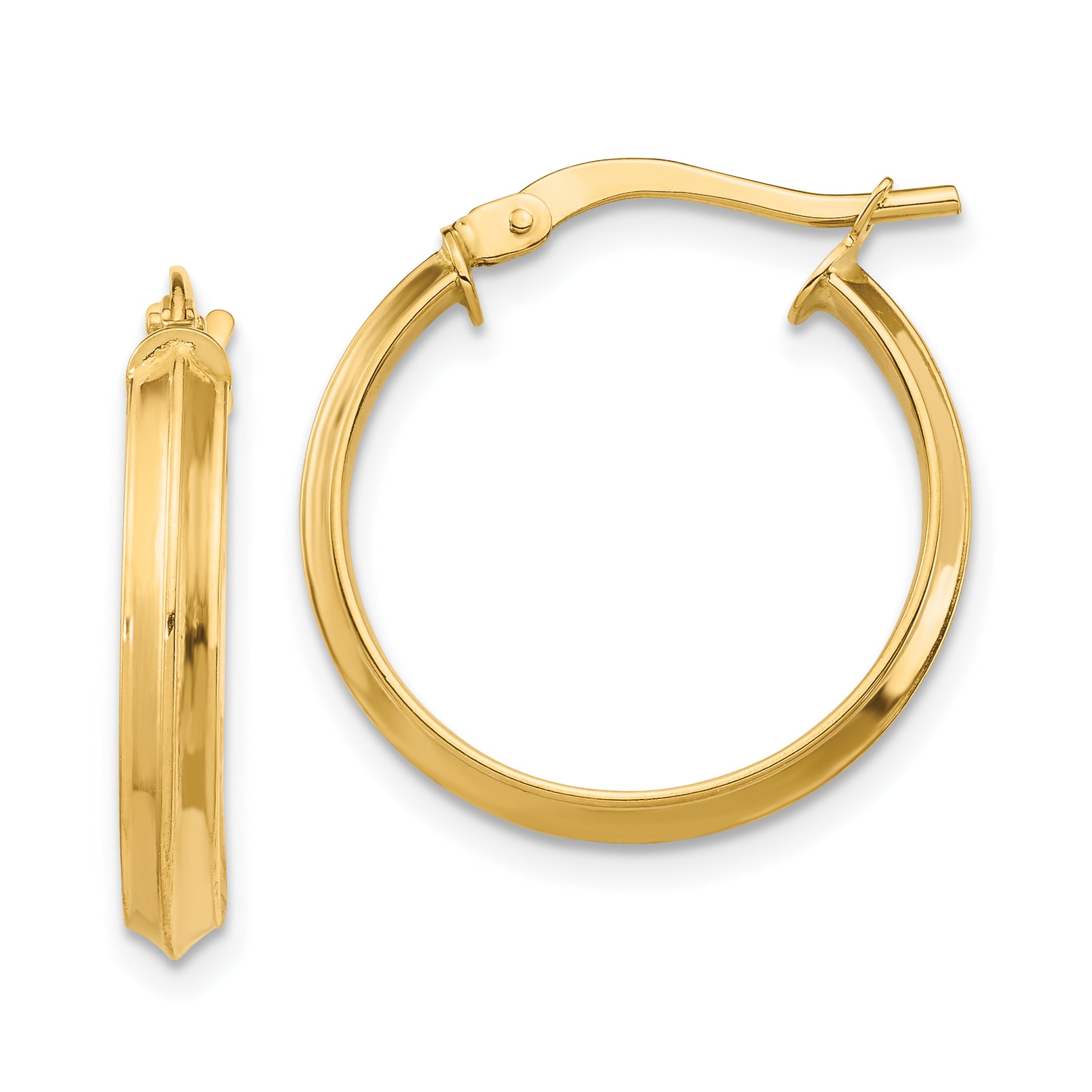 14k Polished Medium 3mm Hoop Earrings
