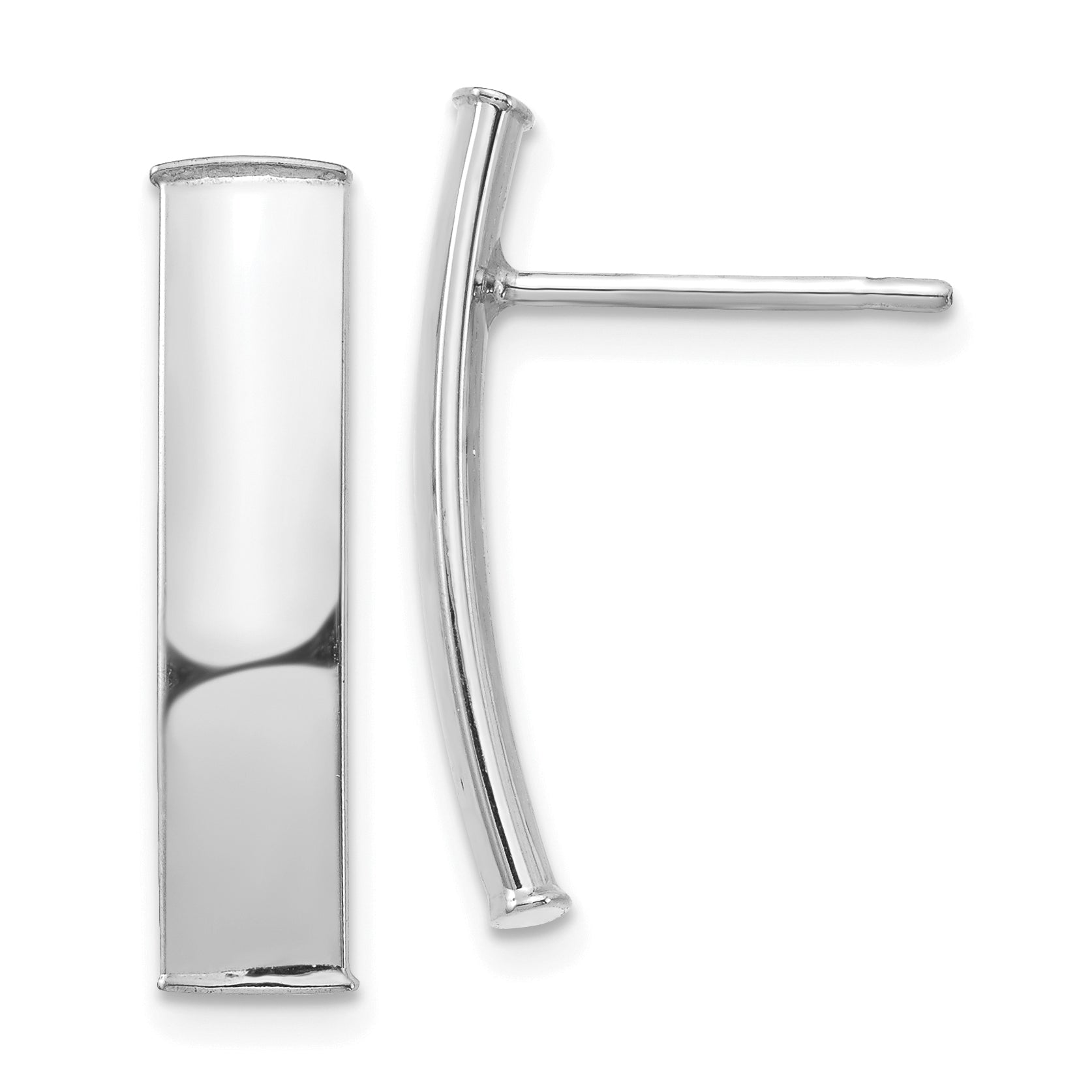 14k White Gold Polished 5mm Post Earrings