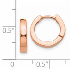 14k Rose Gold Round Hinged Hoop Earrings
