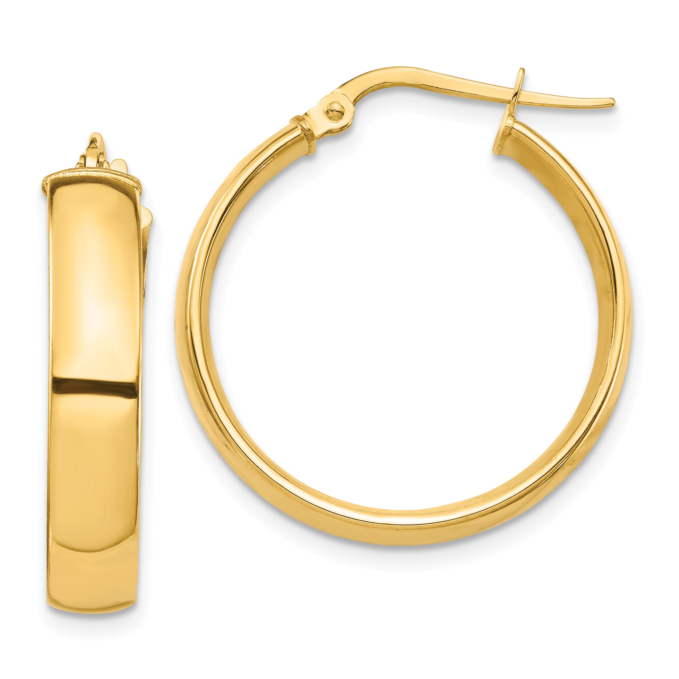 14k High Polished 5mm Hoop Earrings Main image