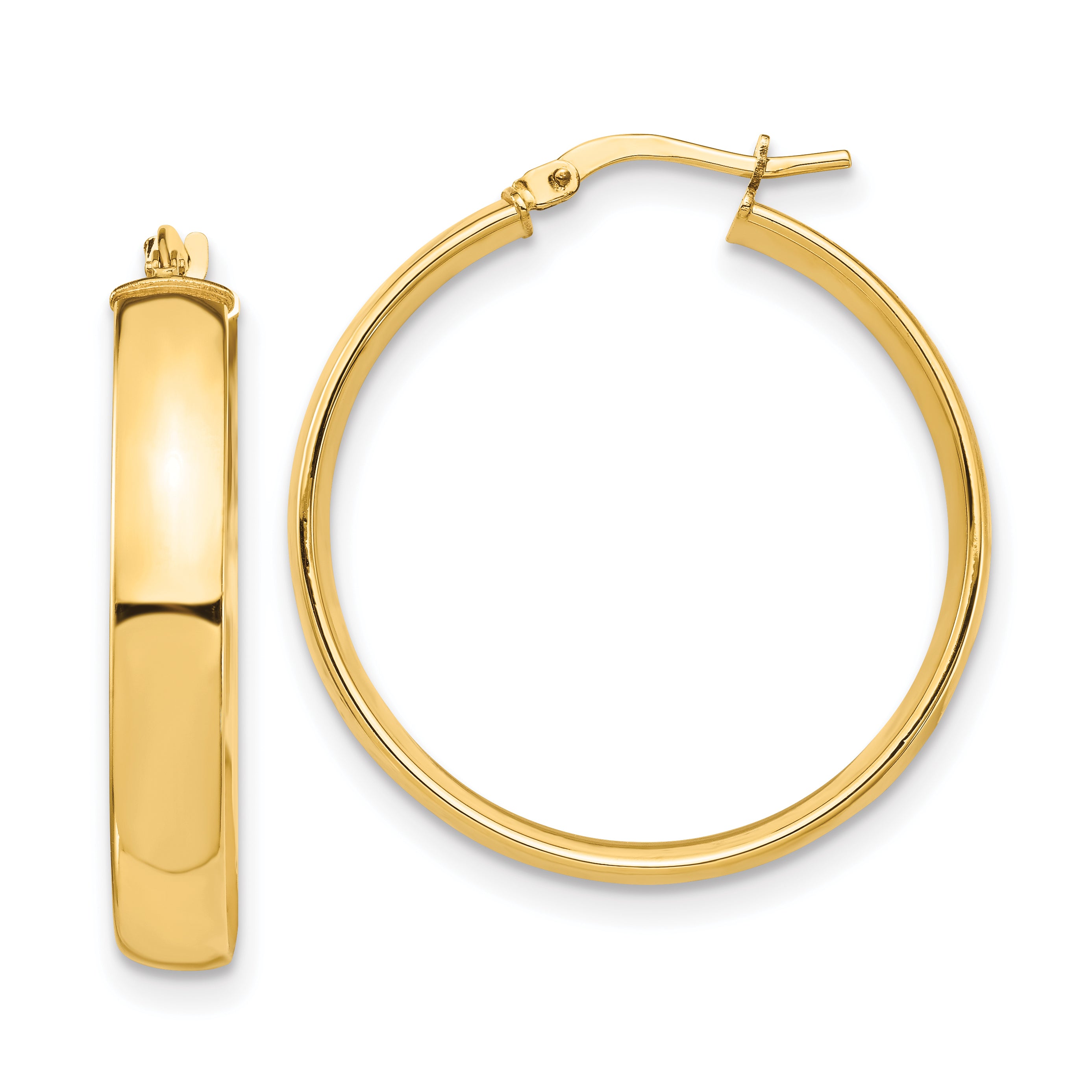 14k High Polished 5mm Hoop Earrings Main image