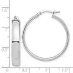 14k White Gold High Polished 5mm Hoop Earrings