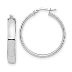 14k White Gold High Polished 5mm Hoop Earrings