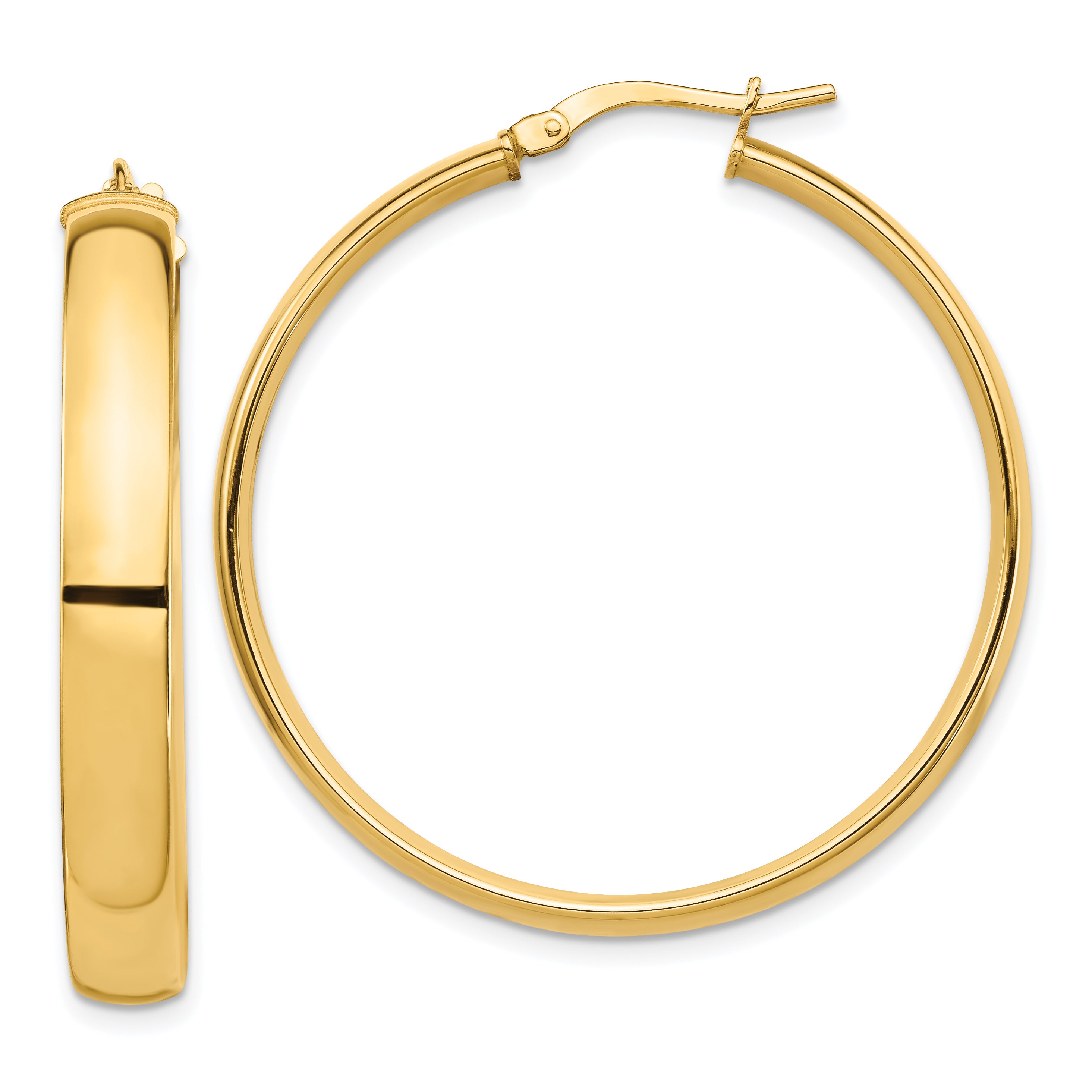 14k High Polished 5mm Hoop Earrings Main image