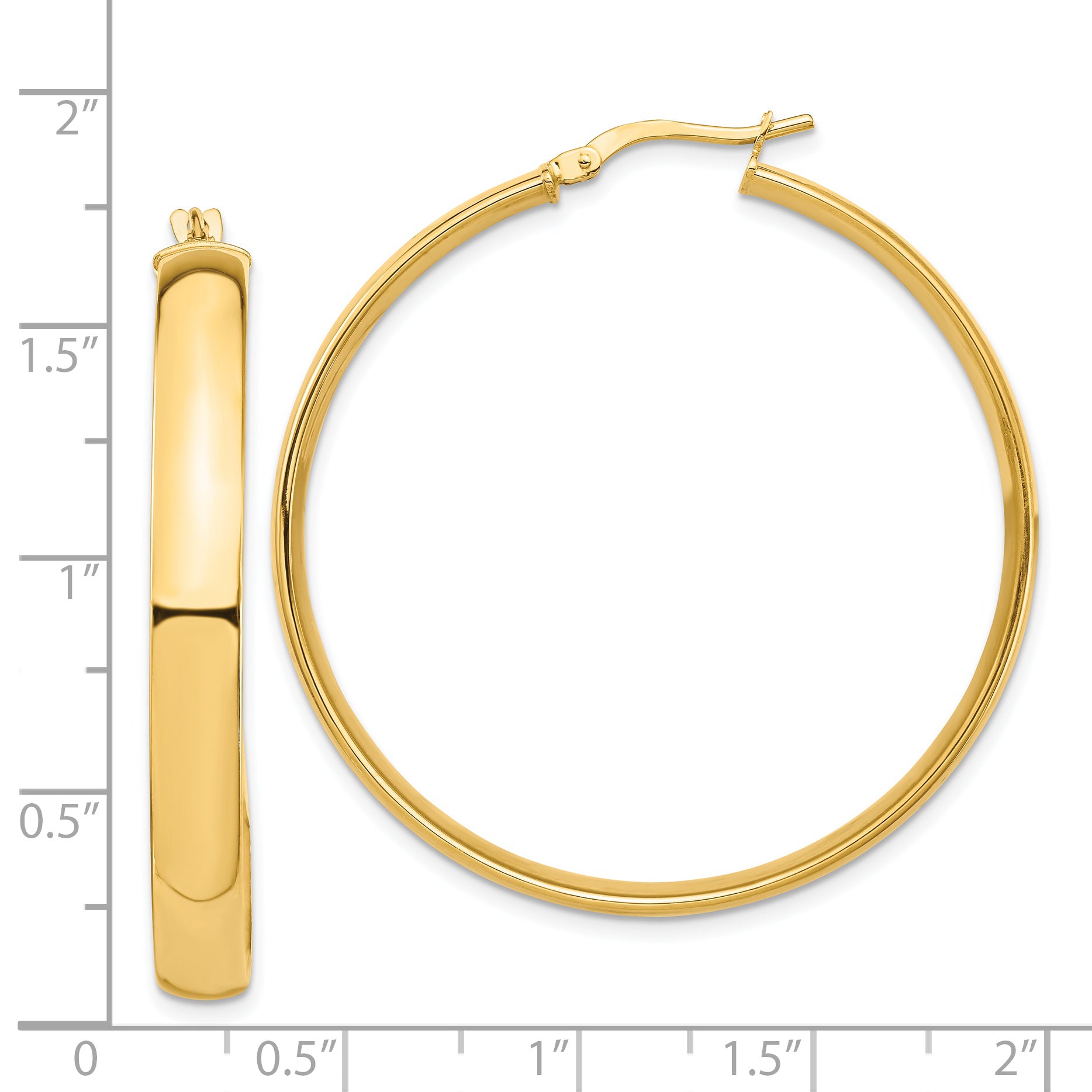 14k High Polished 5mm Hoop Earrings