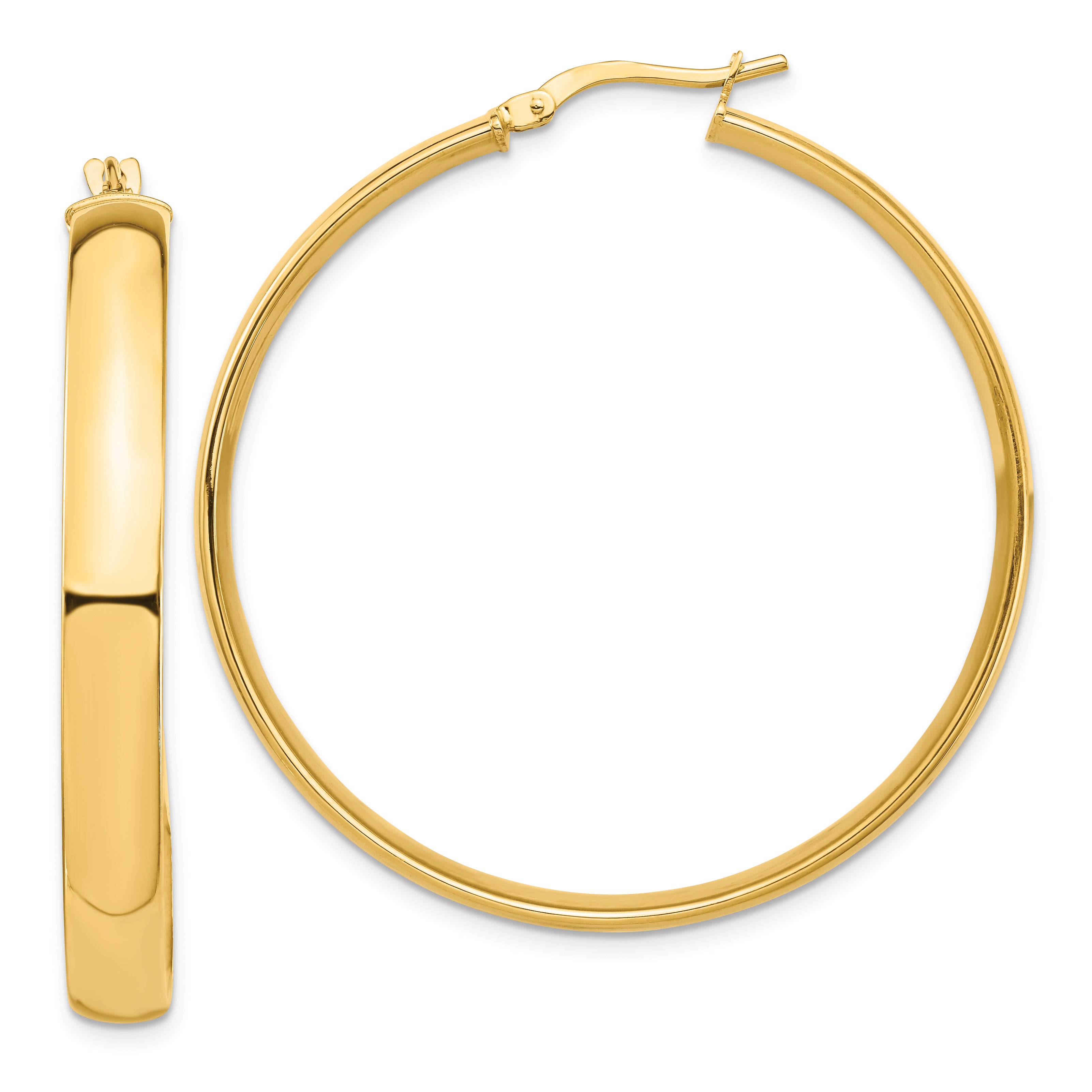 14k High Polished 5mm Hoop Earrings Main image
