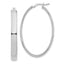 14k White Gold High Polished 5mm Oval Hoop Earrings