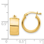 14k High Polished 7mm Hoop Earrings