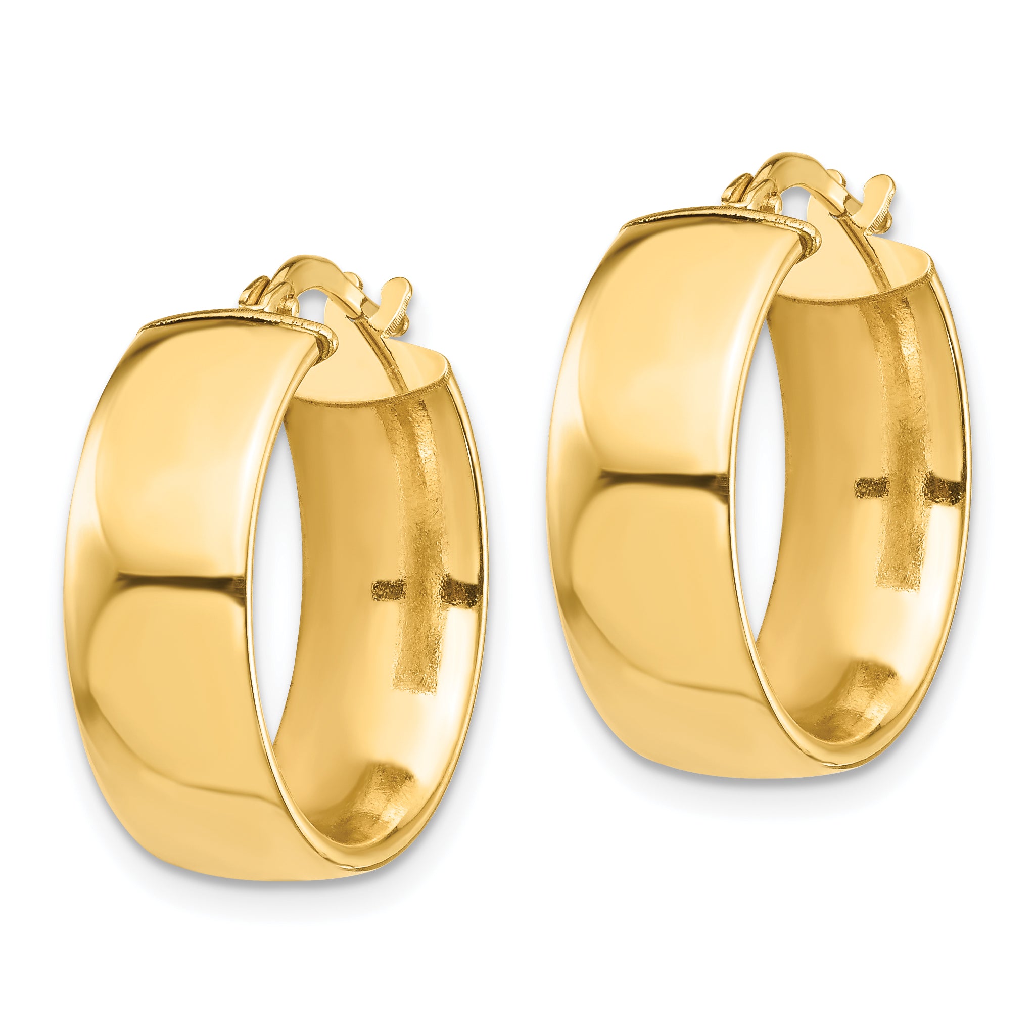 Polished Tube Hoop Earrings in 14K Yellow Gold Secondary image