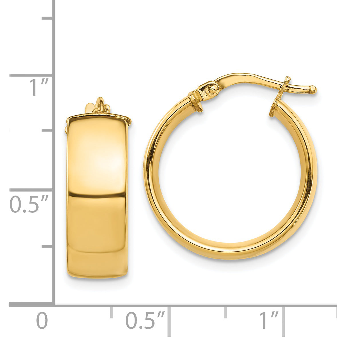Polished Tube Hoop Earrings in 14K Yellow Gold