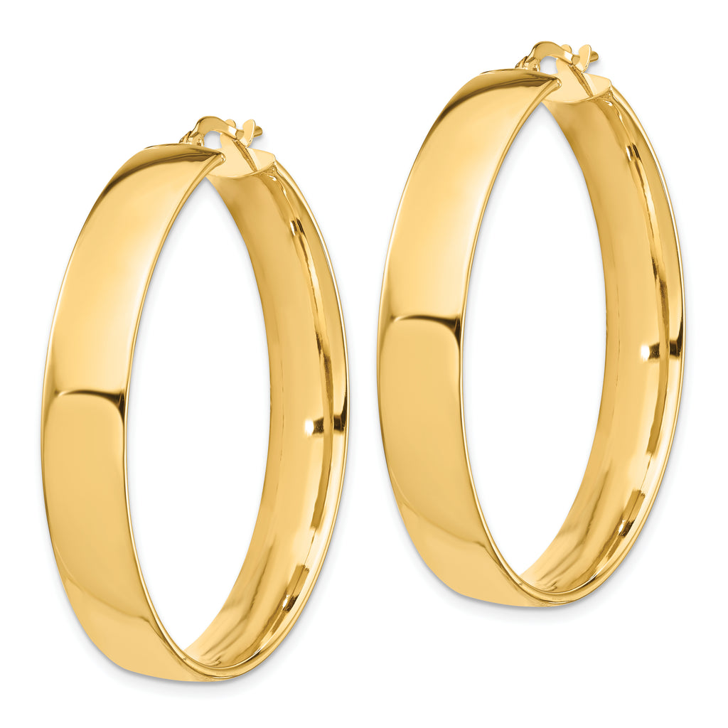 14k High Polished 7mm Hoop Earrings