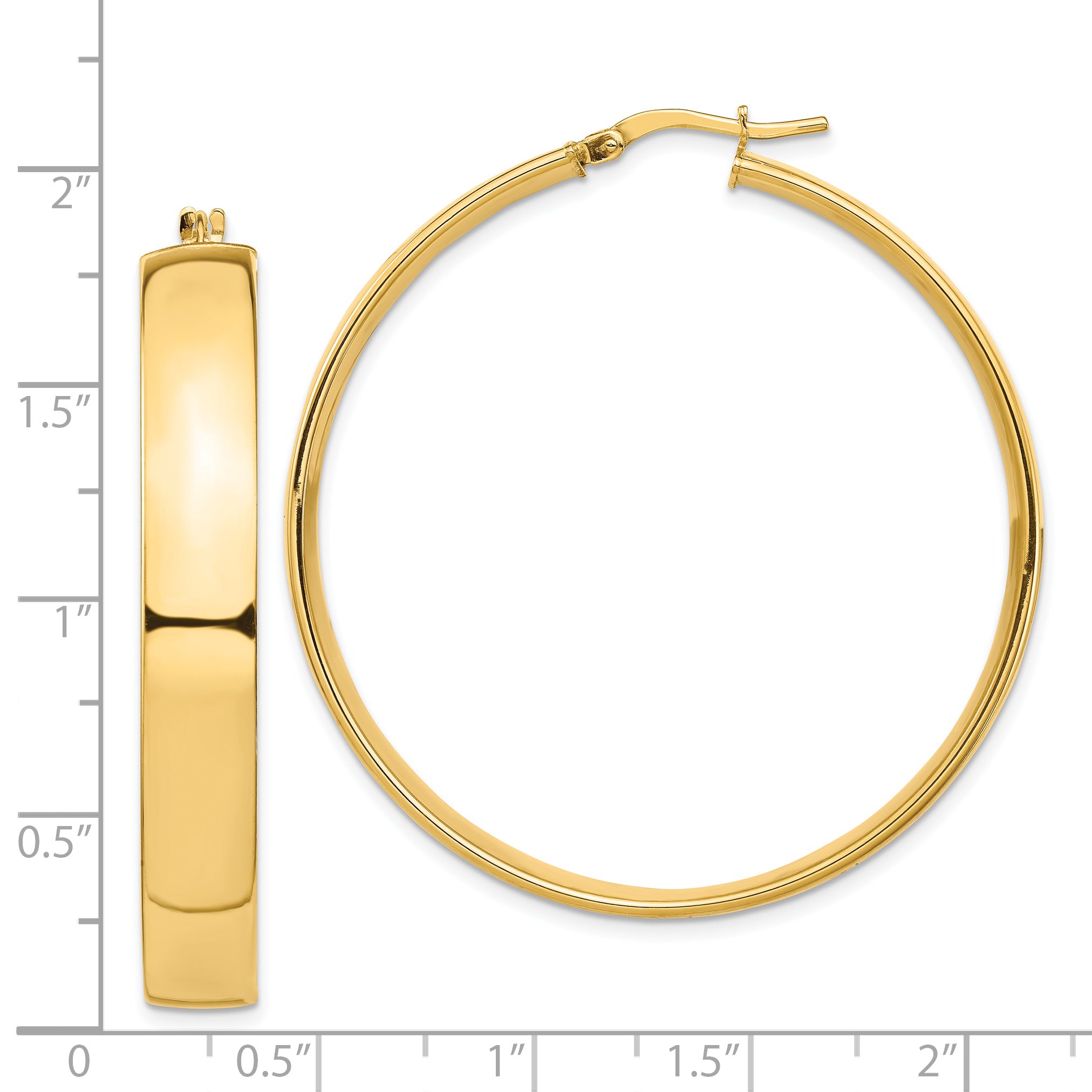 14k High Polished 7mm Hoop Earrings