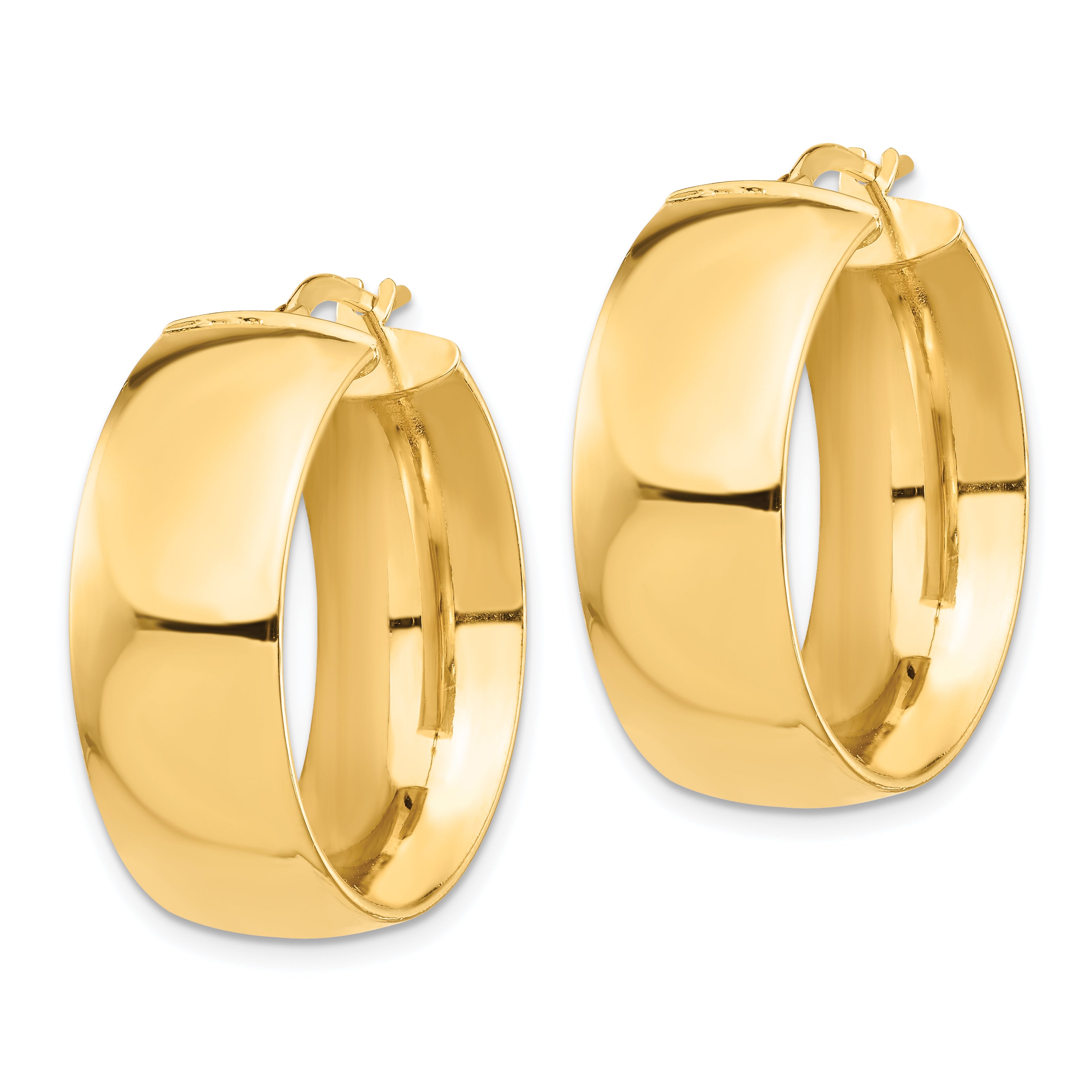 14k High Polished Small 10mm Hoop Earrings Secondary image