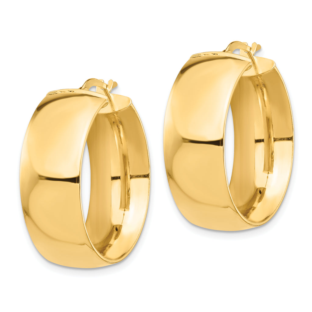 14k High Polished Small 10mm Hoop Earrings