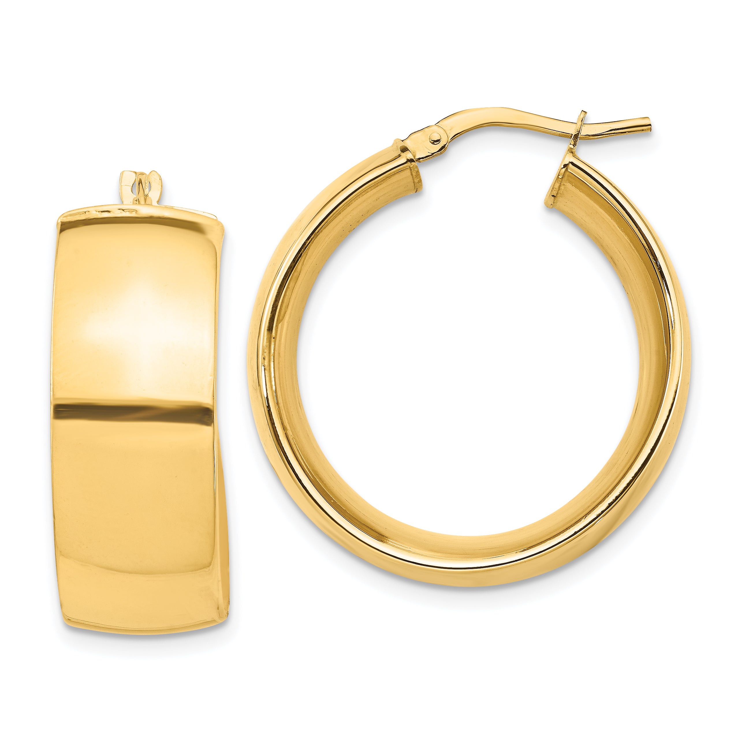 14k High Polished Small 10mm Hoop Earrings Main image
