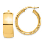 14k High Polished Small 10mm Hoop Earrings