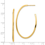 14k Polished Knife Edge Oval 2mm Post Dangle Earrings