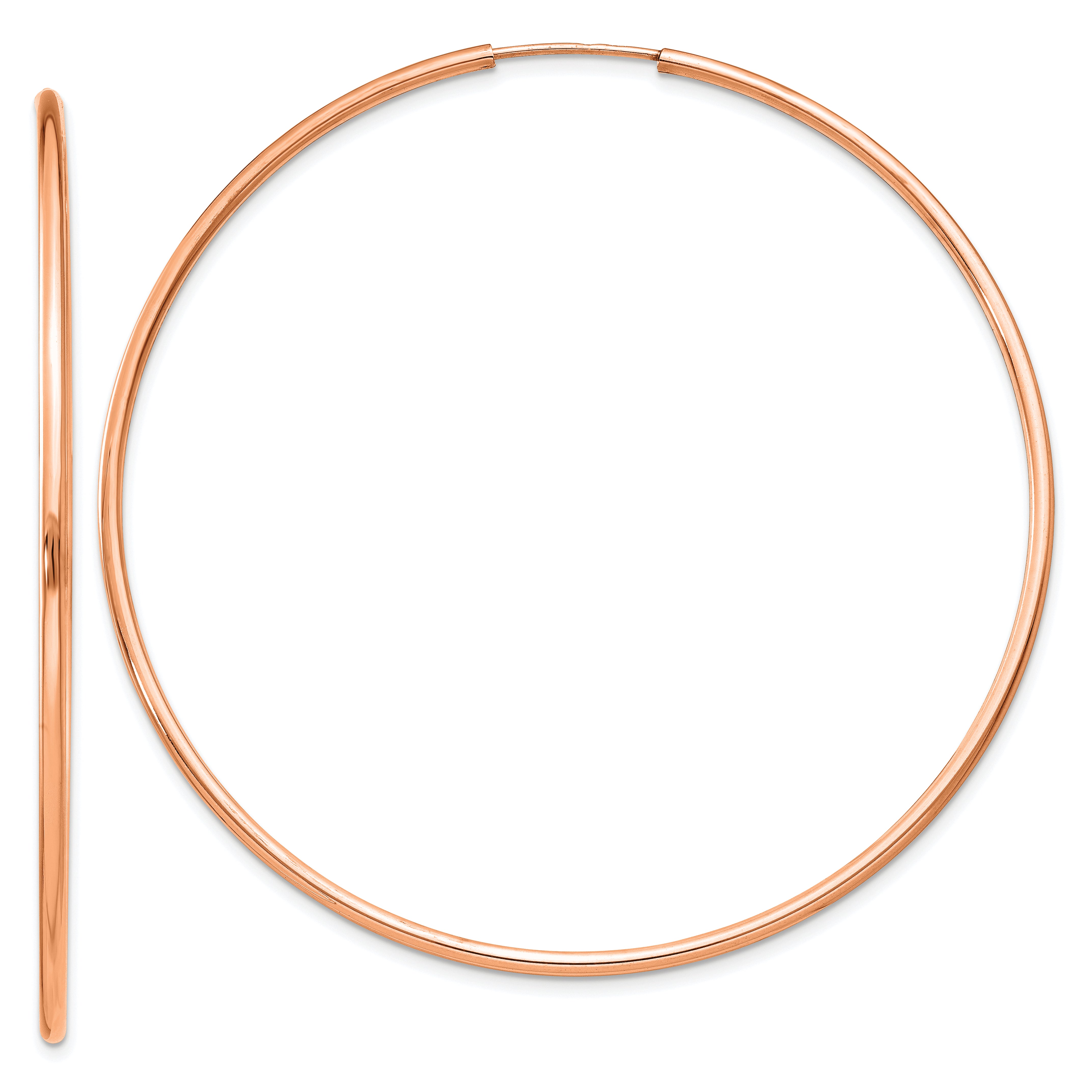 14k Rose Gold 1.5mm Polished Endless Hoop Earrings Main image