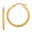 14K Polished Diamond-Cut Hoop Earrings