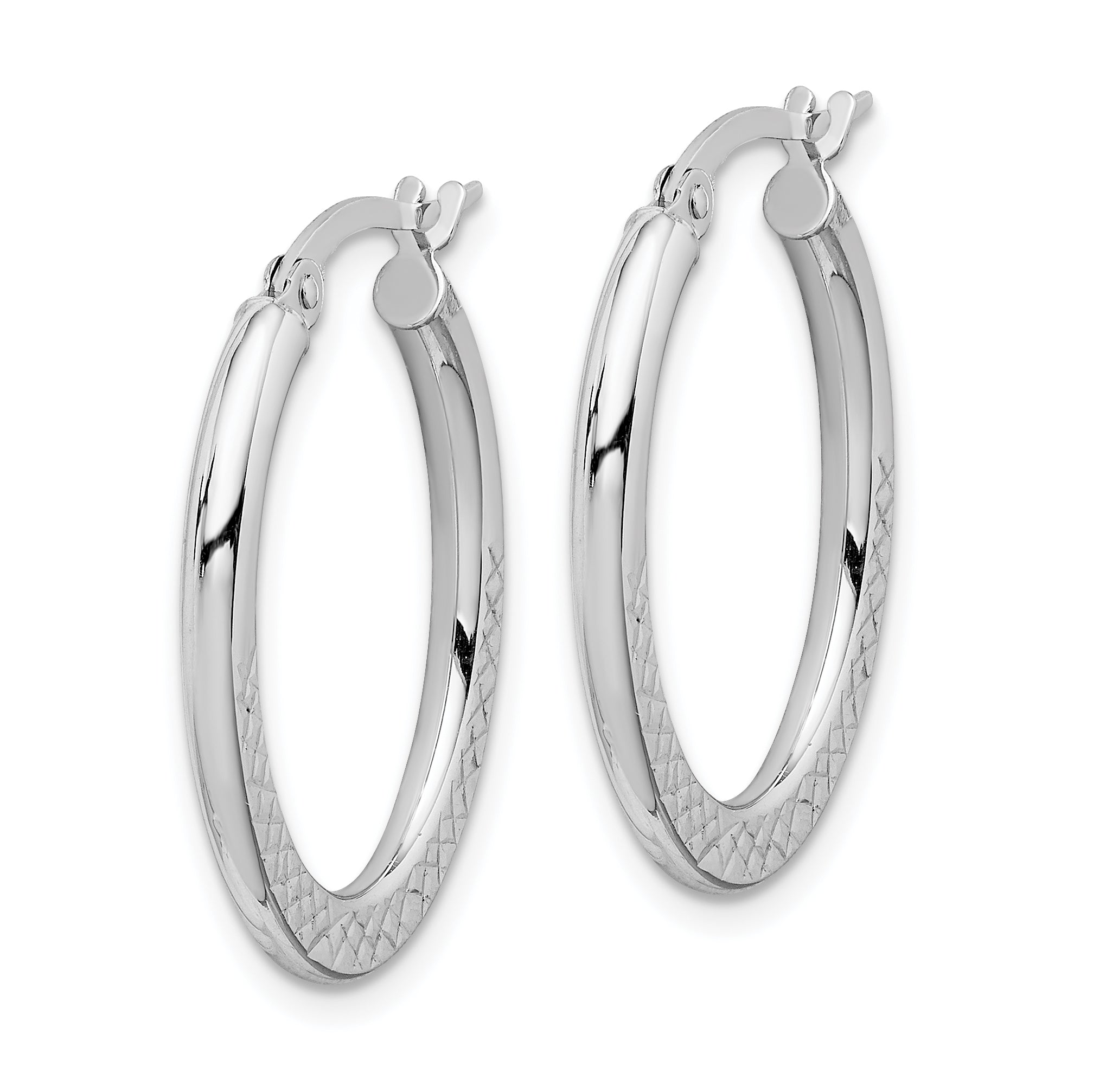 14K White Gold Hoop Earrings Secondary image
