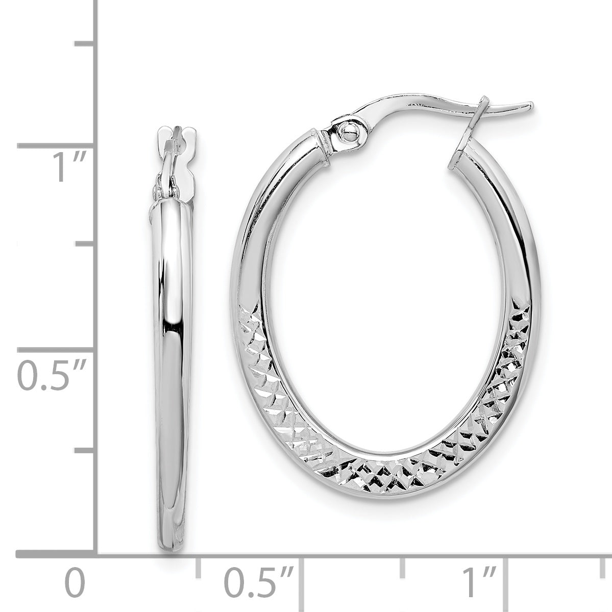 14K White Gold Hoop Earrings