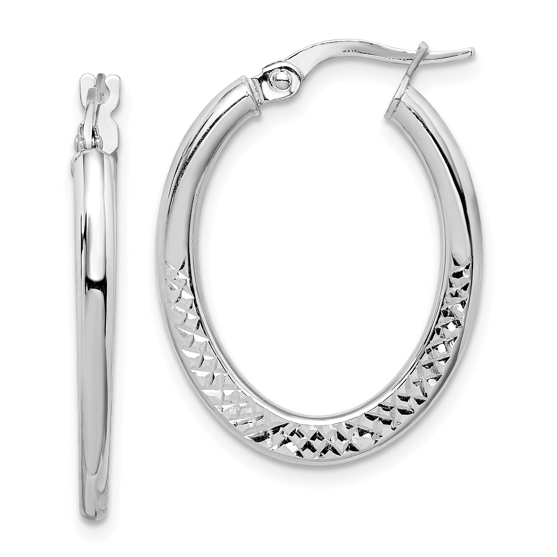 14K White Gold Hoop Earrings Main image