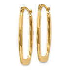 14k Polished 2.25mm Rectangle Hoop Earrings