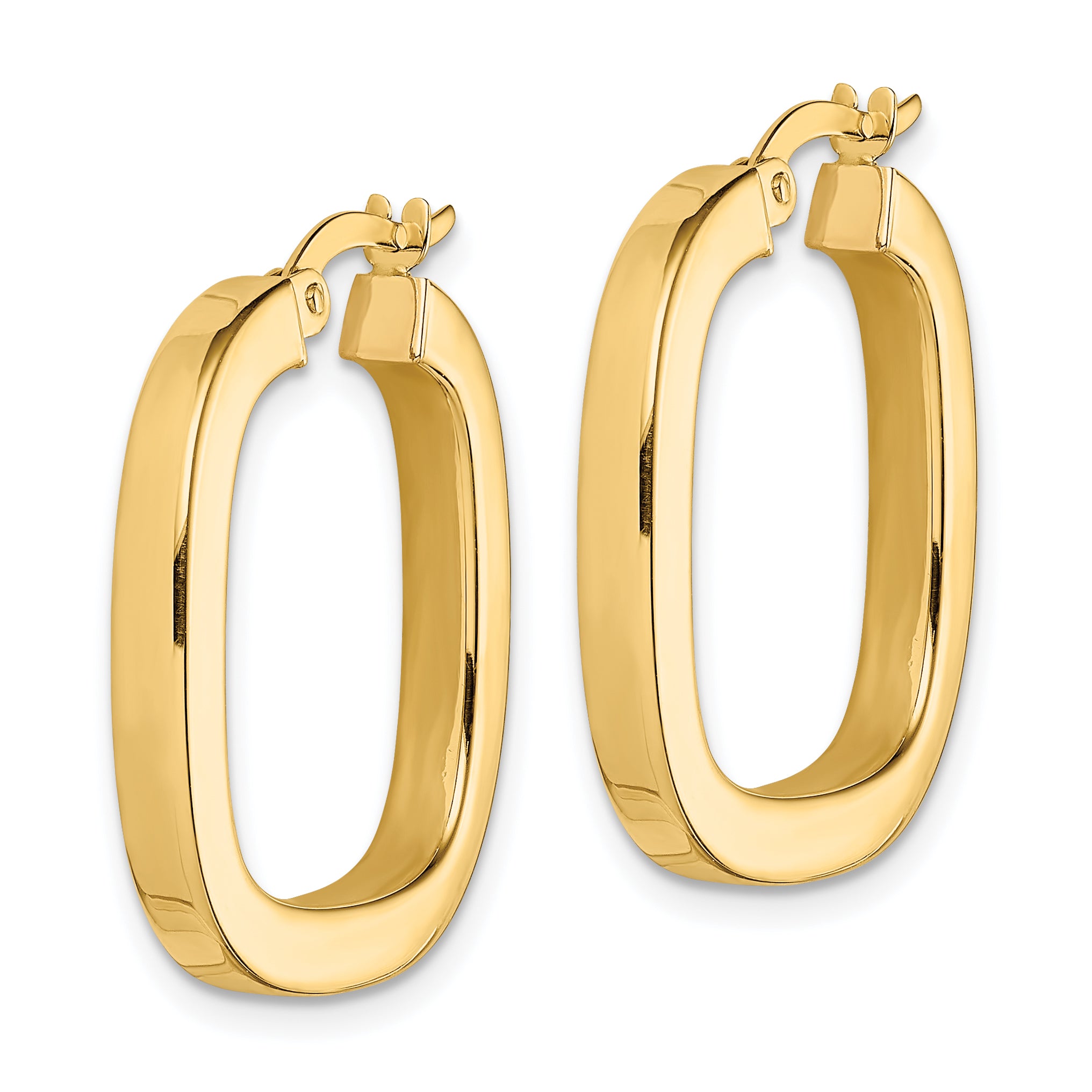 14K Square Tube Hollow Hoop Earrings Secondary image